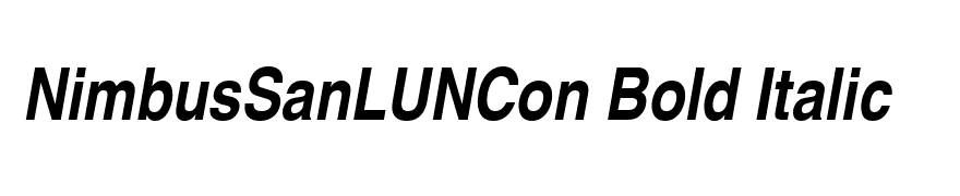NimbusSanLUNCon Bold Italic
