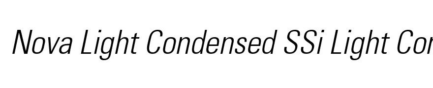 Nova Light Condensed SSi Light Condensed Italic