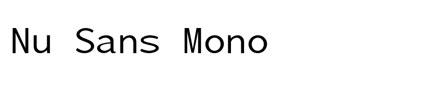 Nu Sans Mono
