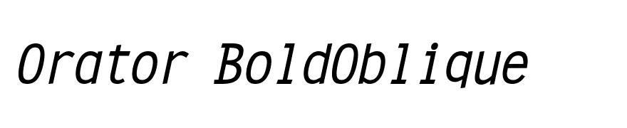 Orator BoldOblique