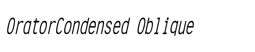 OratorCondensed Oblique