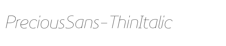 PreciousSans-ThinItalic