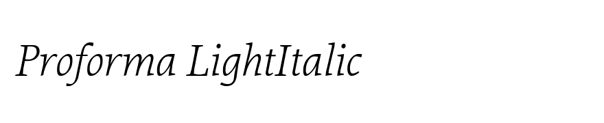 Proforma LightItalic