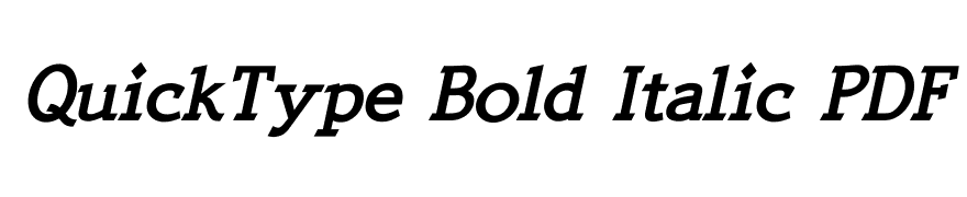 QuickType Bold Italic PDF