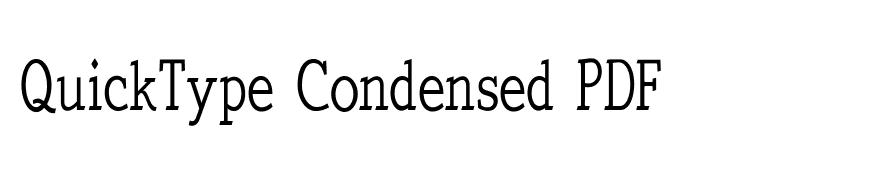QuickType Condensed PDF