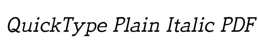 QuickType Plain Italic PDF