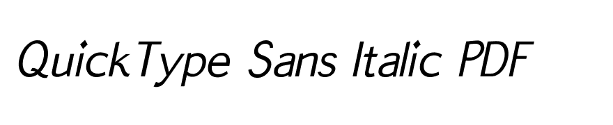 QuickType Sans Italic PDF