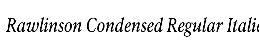 Rawlinson Condensed Regular Italic
