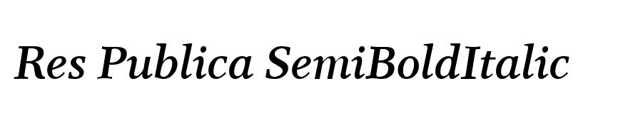 Res Publica SemiBoldItalic