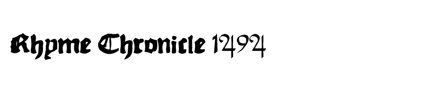 Rhyme Chronicle 1494
