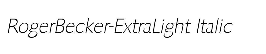 RogerBecker-ExtraLight Italic