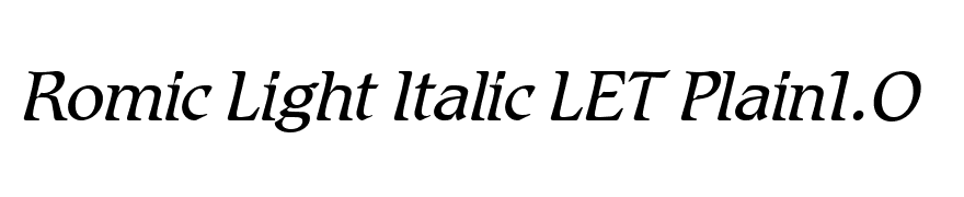 Romic Light Italic LET Plain1.0
