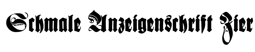 Schmale Anzeigenschrift Zier