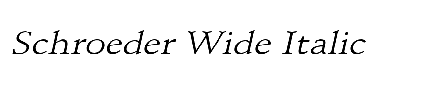 Schroeder Wide Italic
