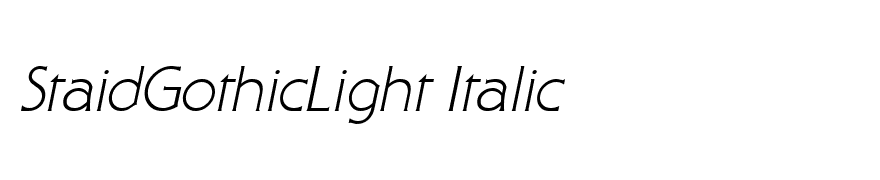 StaidGothicLight Italic