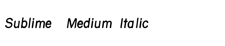 Sublime Medium Italic