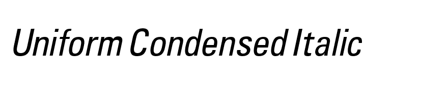 Uniform Condensed Italic