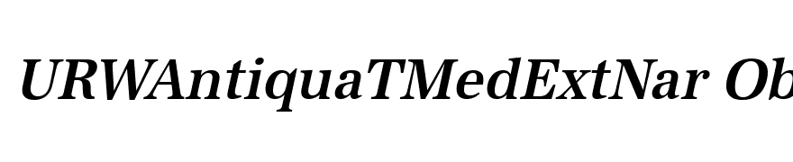 URWAntiquaTMedExtNar Oblique