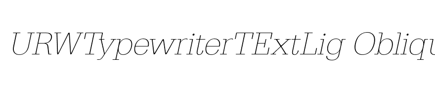URWTypewriterTExtLig Oblique