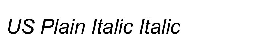 US Plain Italic Italic