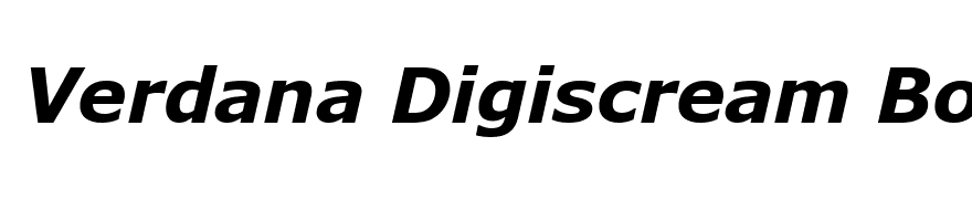 Verdana Digiscream Bold Italic