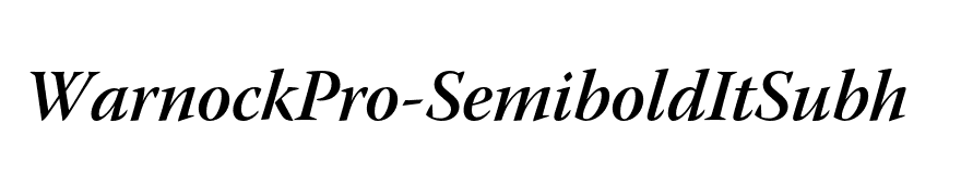 WarnockPro-SemiboldItSubh