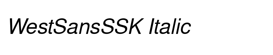 WestSansSSK Italic