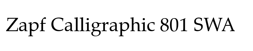 Zapf Calligraphic 801 SWA