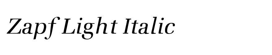 Zapf Light Italic